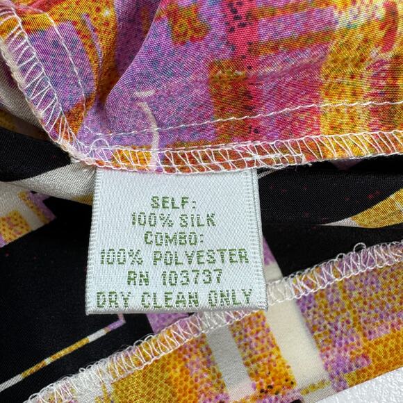 Donna Morgan Silk Abstract Print Colorful Sheath Dress Women's 10 Artsy Business - Picture 8 of 10